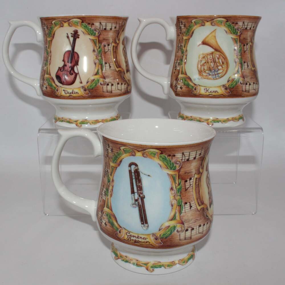 Queen's Tea Mugs Concerto Series Set of 3: Woodwind, Brass, Strings